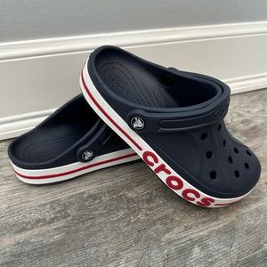 Red, white and blue croc